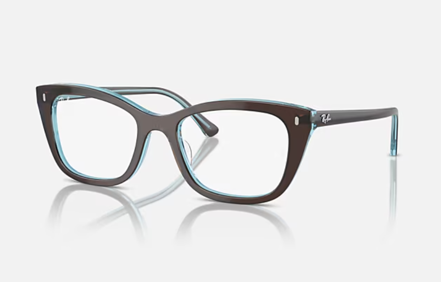 Ray Ban RB5433 Polished Brown On Transparent Blue
