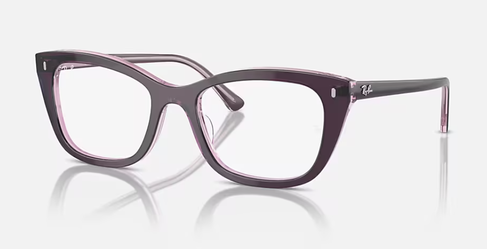 Ray Ban RB5433 Polished Violet On Transparent Pink