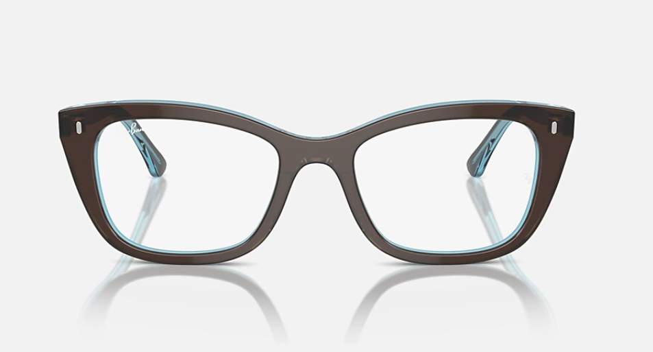 Ray Ban RB5433 Polished Brown On Transparent Blue