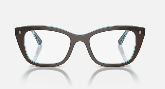 Ray Ban RB5433 Polished Brown On Transparent Blue