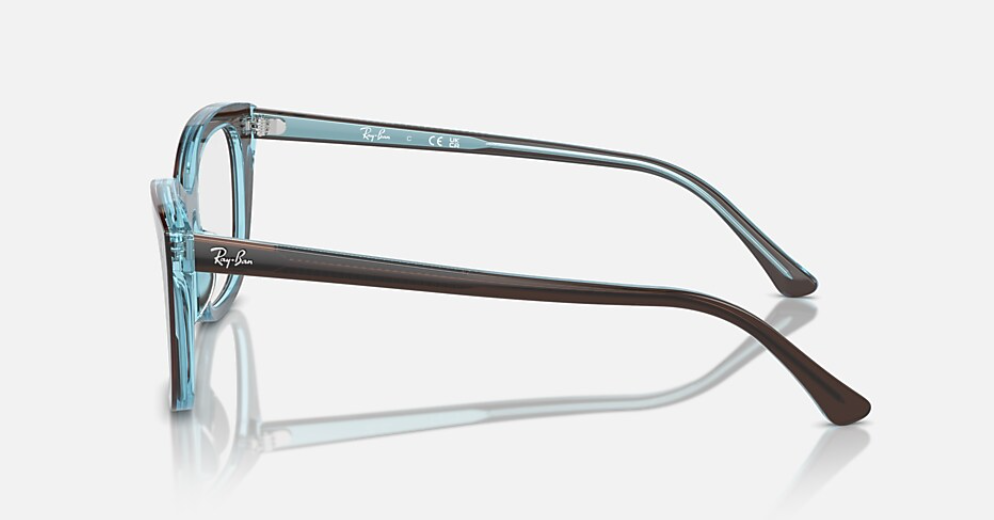 Ray Ban RB5433 Polished Brown On Transparent Blue