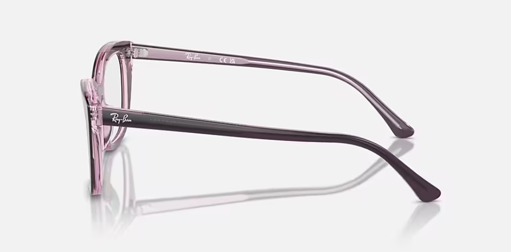 Ray Ban RB5433 Polished Violet On Transparent Pink